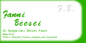 fanni becsei business card